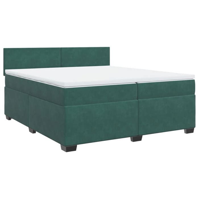 Maison Exclusive - Sommier à lattes de lit et matelas Vert foncé 200x200cm Velours