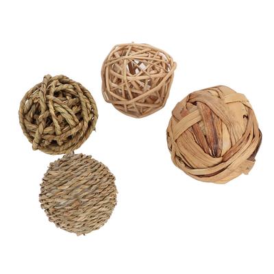 4Pcs Small Animal Activity Toy Pets Chew Balls Bunny Rabbits Guinea Pigs Gerbils