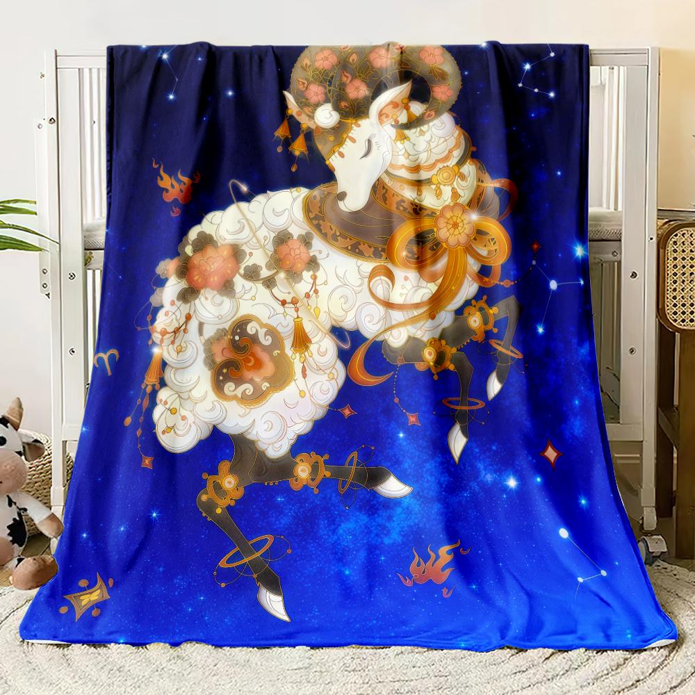 The Twelve Zodiac Signs Thin Blanket Bedrooms,living Rooms,sofas,offices,napping,camping,outings,girls' Gifts Custom Blanket