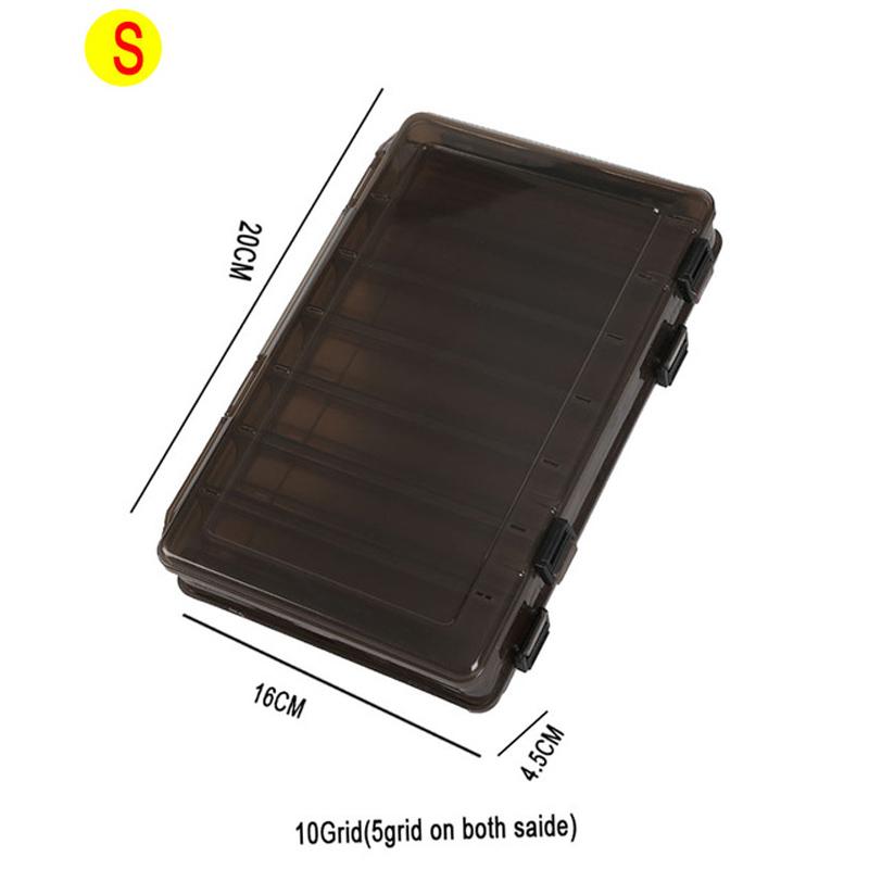 Angelbox mit 14 Fächern, Angelzubehör, Köderhakenboxen, Aufbewahrung, doppelseitig, hochfest, Angelköder-Tackle-Box