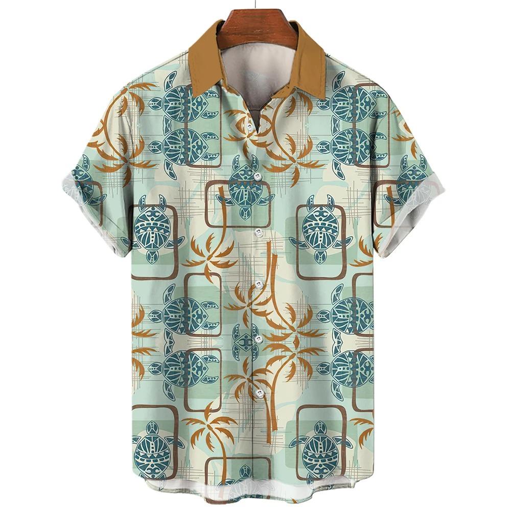 Pánské košile Mořské zvíře Mořský koník Malířský styl Tištěná košile s krátkým rukávem Autentický ležérní pánský top Svetr Košile