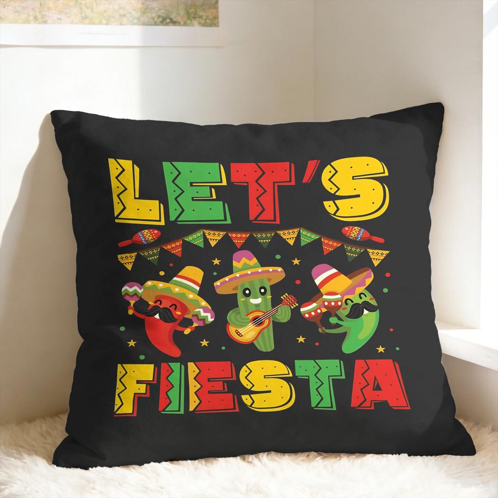Lets Shirt Party Fiesta Pillow Cover Fashion Pillow Case For Chair Sofa Home Decor Comfy Pillowcases Gift Idea