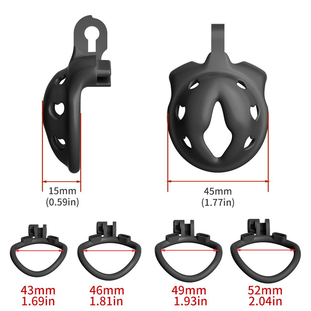 Negative/Micro/Small Chastity Cage for Sissy Sex Toy with 4 Size Cock Ring Pink/Black Bdsm Penis Urethral Lock Adult Toy for Men