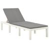 VidaXL Chaise Longue with Cushion Plastic White