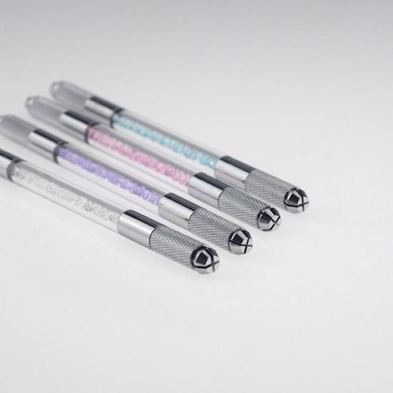 Manueller Microblading-Doppelkopf-Strassgriff-Permanent-Augenbrauen-Tätowierungsstift