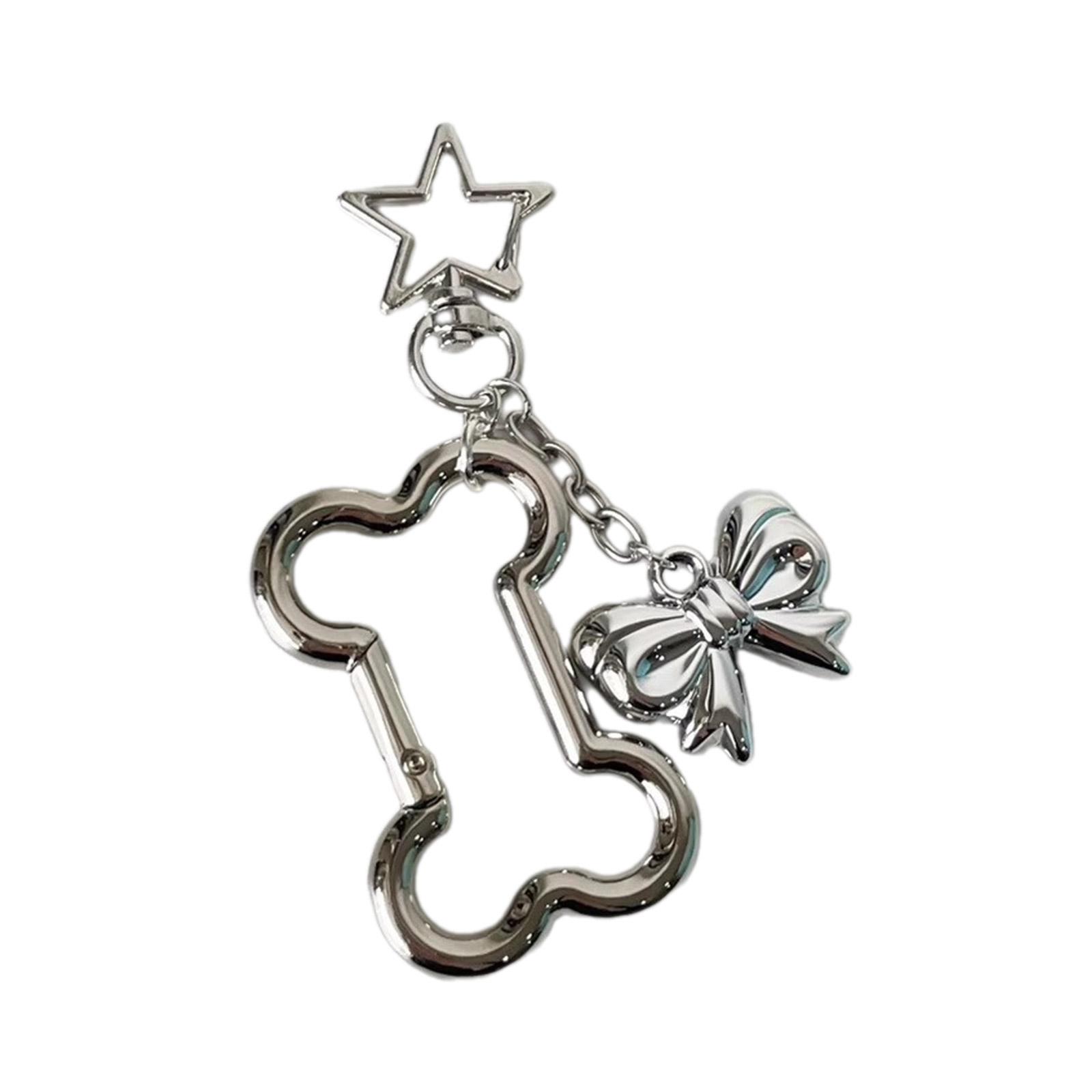 

Металлический брелок-подвеска в виде бантика и косточки, милое украшение для ключей, подвеска, брелок, украшение для рюкзака, бижутерия для женщин, девушек A