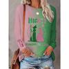 European and American Style Foreign Trade Women's Clothing Spring and Autumn New Casual Versatile High-quality Printed Long-sleeved T-shirt
