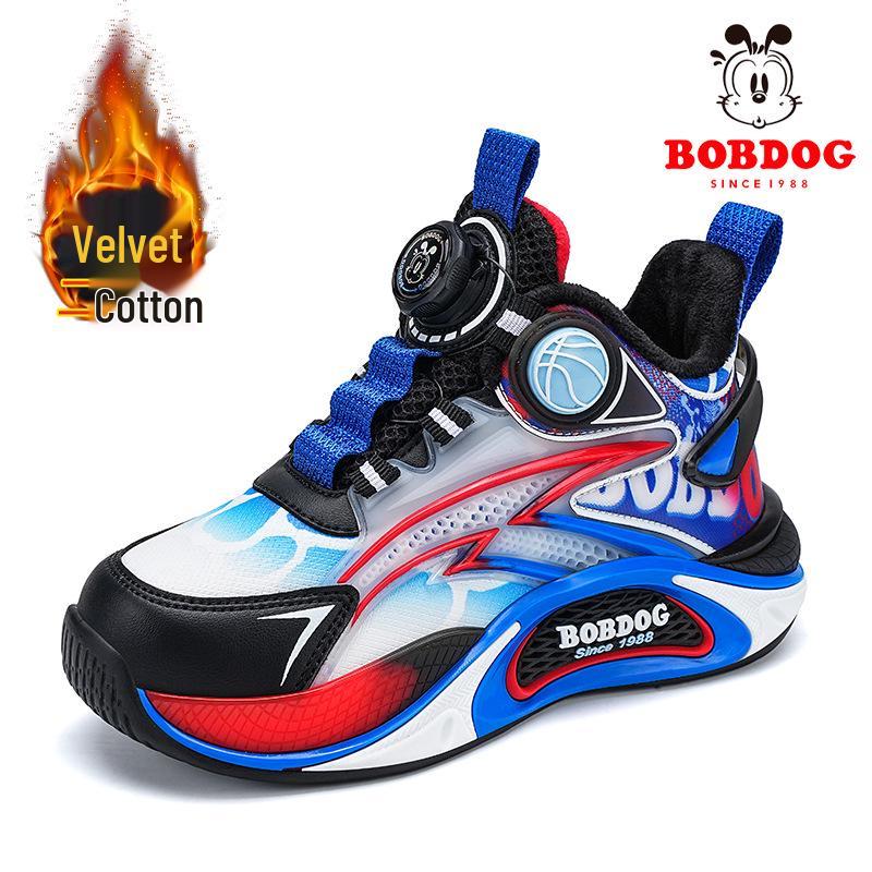 Bobodou Boys' Winter Velvet Basketball Sneakers for Kids