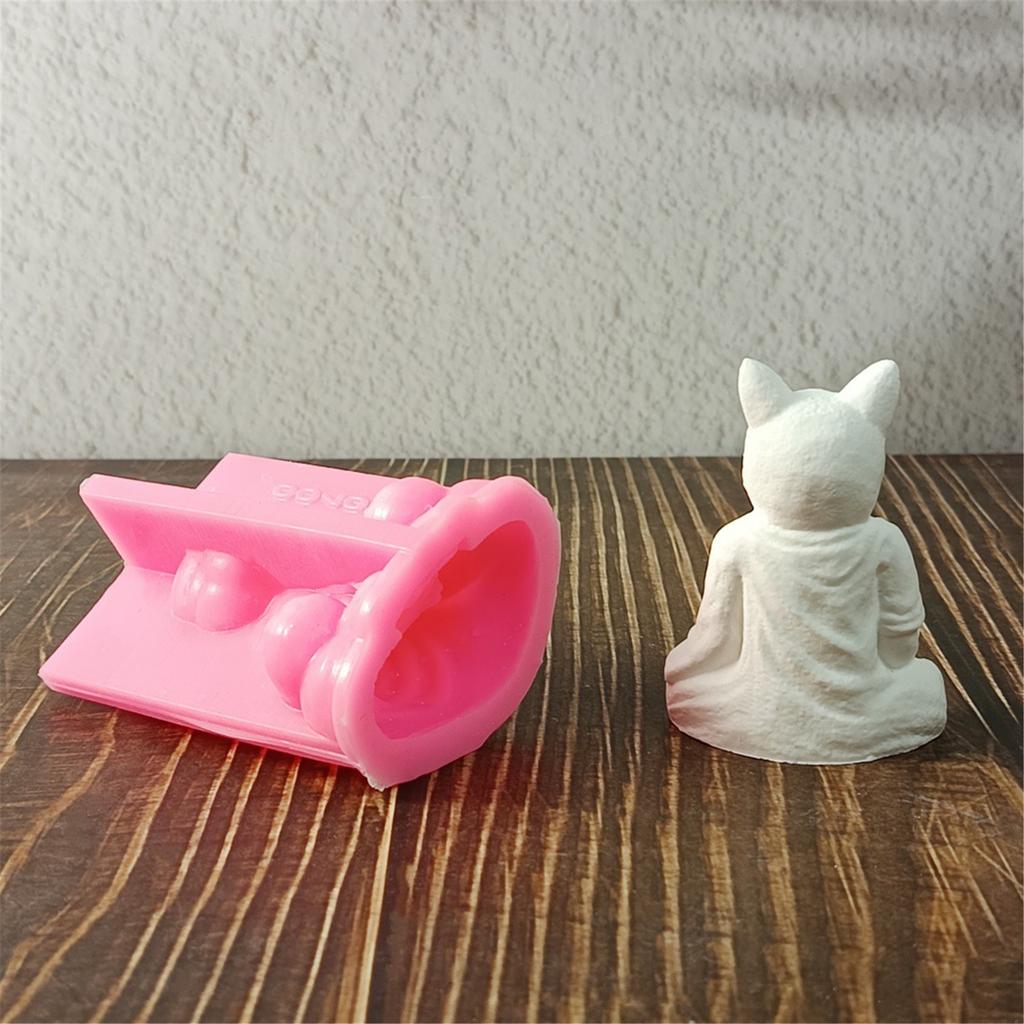 Meditation Cat Candle Mould Silicone Molds Plasters Molds Ornament Molds Castings Molds Animal Molds Craft Supplies