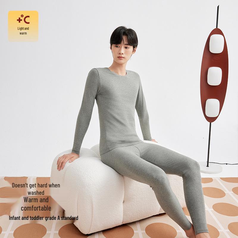 Unisex Pure Cotton 190g Autumn/Winter Warm Long Johns Set