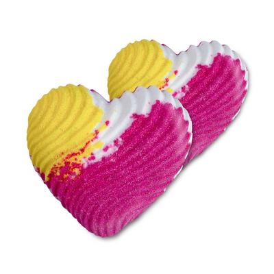 Arvien Coral Heart Bath Bomb Peach Orange + Honey Flavor, 120g, 2 Units
