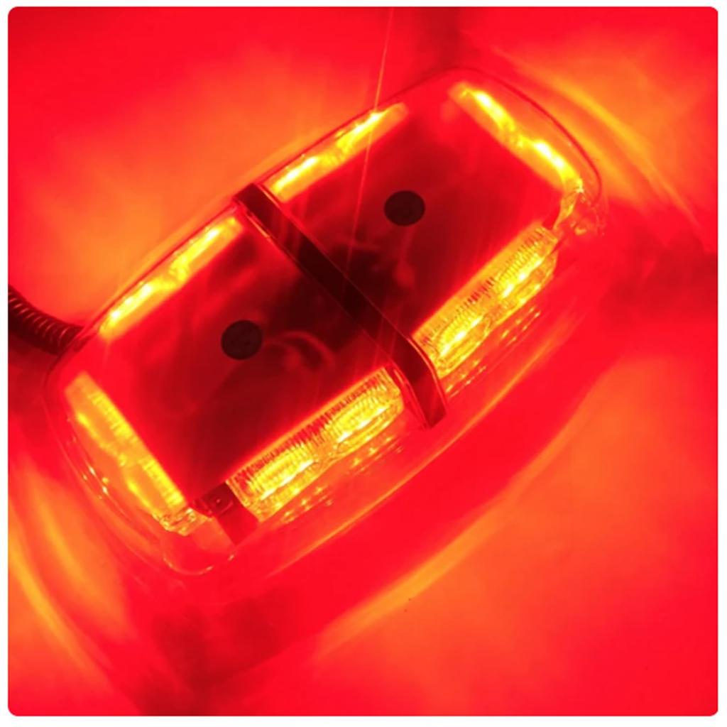 SZYUMO 36 LED Truck Police Warning Lights Lamp Blue Magnet Base 36W DC Car Roof Flashing Strobe Emergency Light Bar 12-24V