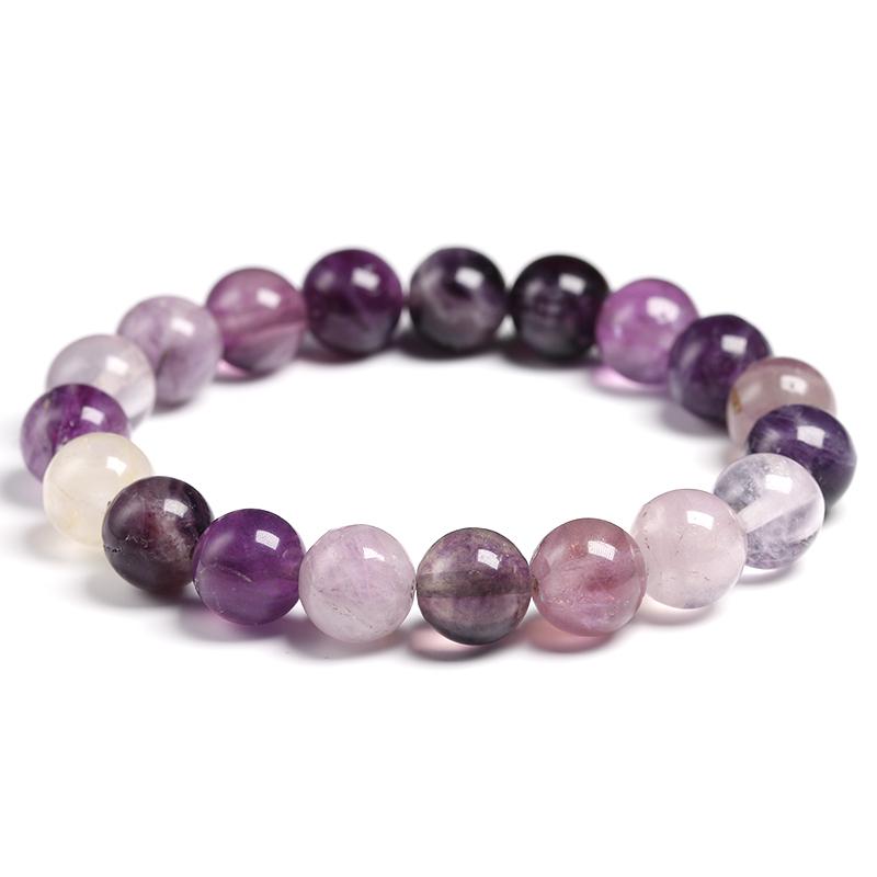 

Браслет из натурального драгоценного камня, фиолетового флюорита, 8 мм, круглый шарик, женская бижутерия ручной работы, уникальный подарок 18CM