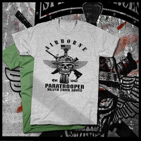 Military Airborne Paratrooper Ranger T-Shirt Army Special Forces Air Assault L