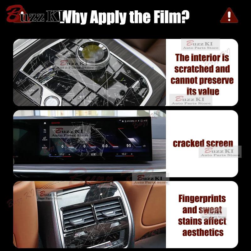 For Toyota Camry 2024 2025 Accessories interior film transparent TPU Gear Panel GPS Center Console PPF Protection repair Sticker