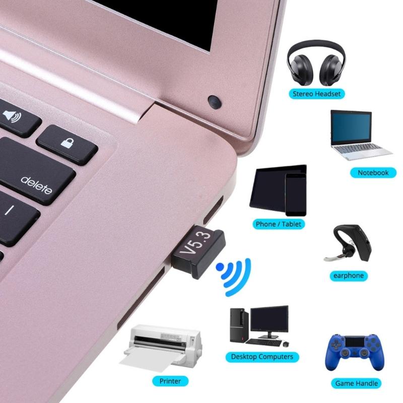 Mini Bluetooth-compatible 5.0 USB Adapter Wireless Audio Receiver Transmitter for PC Computer Laptop Earphone