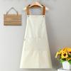 Solid Color Kitchen Apron with Dual Pockets Waterproof Oil-proof Adjustable Breathable Men Women Chef Cooking Baking Bib Apron