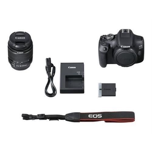 CANON - Spiegelreflexkamera EOS 2000D + Objektiv 18-55mm EF-S 18-55 DC III - 24 Megapixel - Full HD 1080p Video - 7,5cm Bildschirm