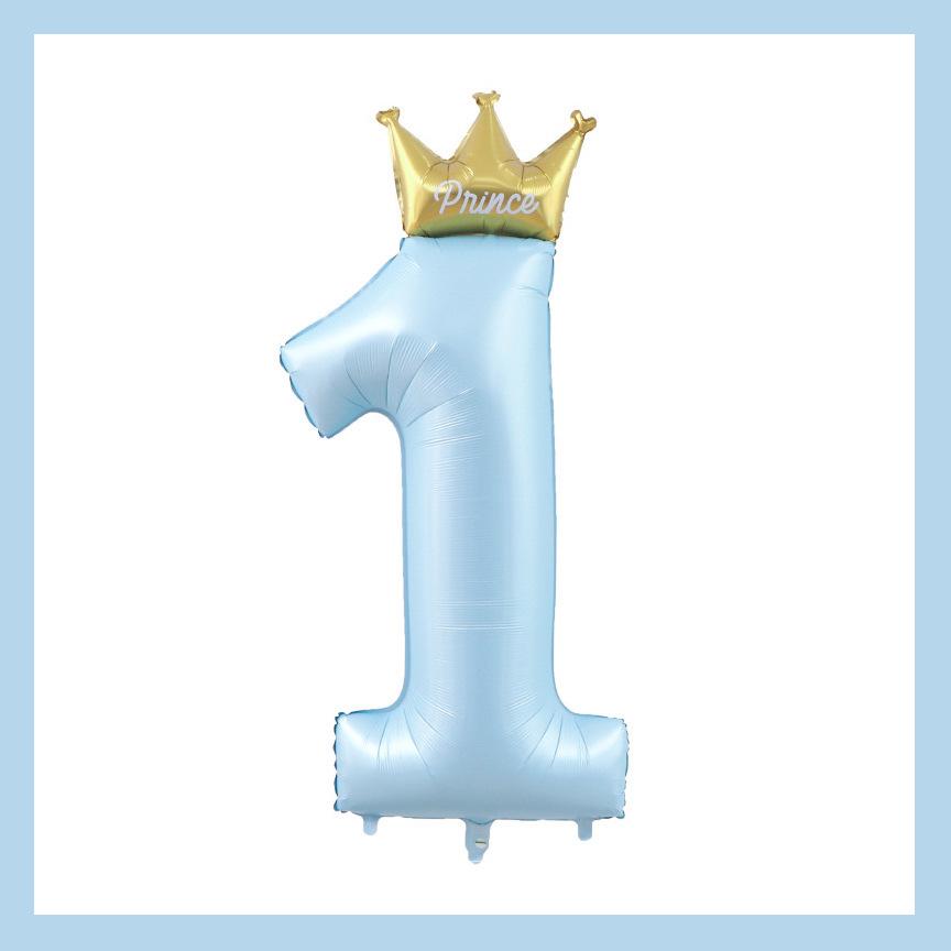 

42-Inch Crown Balloons: 1st Birthday Decoration for Princess or Prince