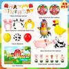Farm Animal Birthday Decorations, 49pcs Farm Party Decorations Set-Farm Animal Balloons Head Hoop etc Farm Birthday Decorations Supplies for Kids