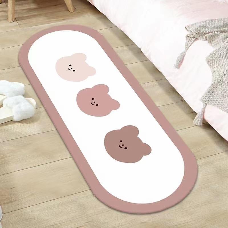 Dywanik sypialniany przy łóżku Dywan do salonu Mata antypoślizgowa Owalny dywanik pod stolik kawowy