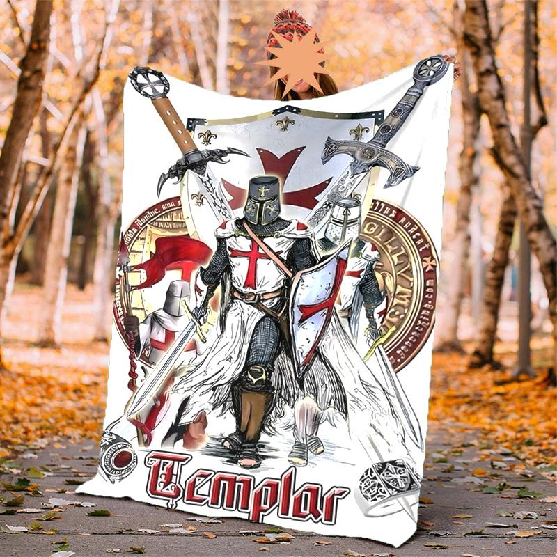 Kreuzritter Ritter Flanell Decke Weich Warm Ganzjahres Überwurf, Design für Camping, Autoreise, Wandern Sofa, Bett, Büro Perfektes Geschenk für Partys