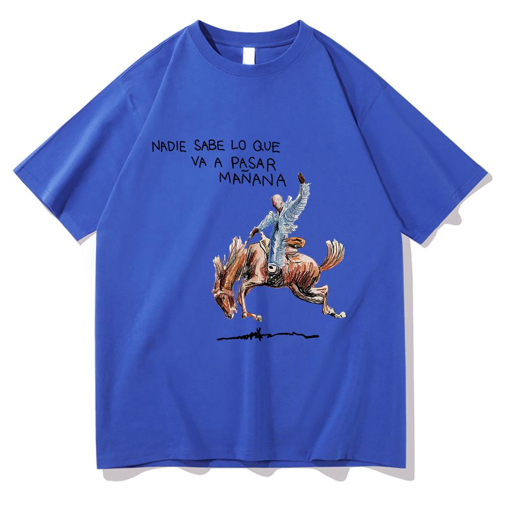 Bad Bunny Nadie Sabe Album Tee Men Women TShirt Short Sleeve Commemorate Tshirt Harajuku Unisex Clothing Pure Cotton Fan Gifts