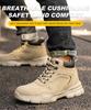 Steel Toe Anti-puncture Men's Work Shoes Man Abrasion Resistant Reinforced Sole Safety Shoes Men's Safety Boots Leather Boots