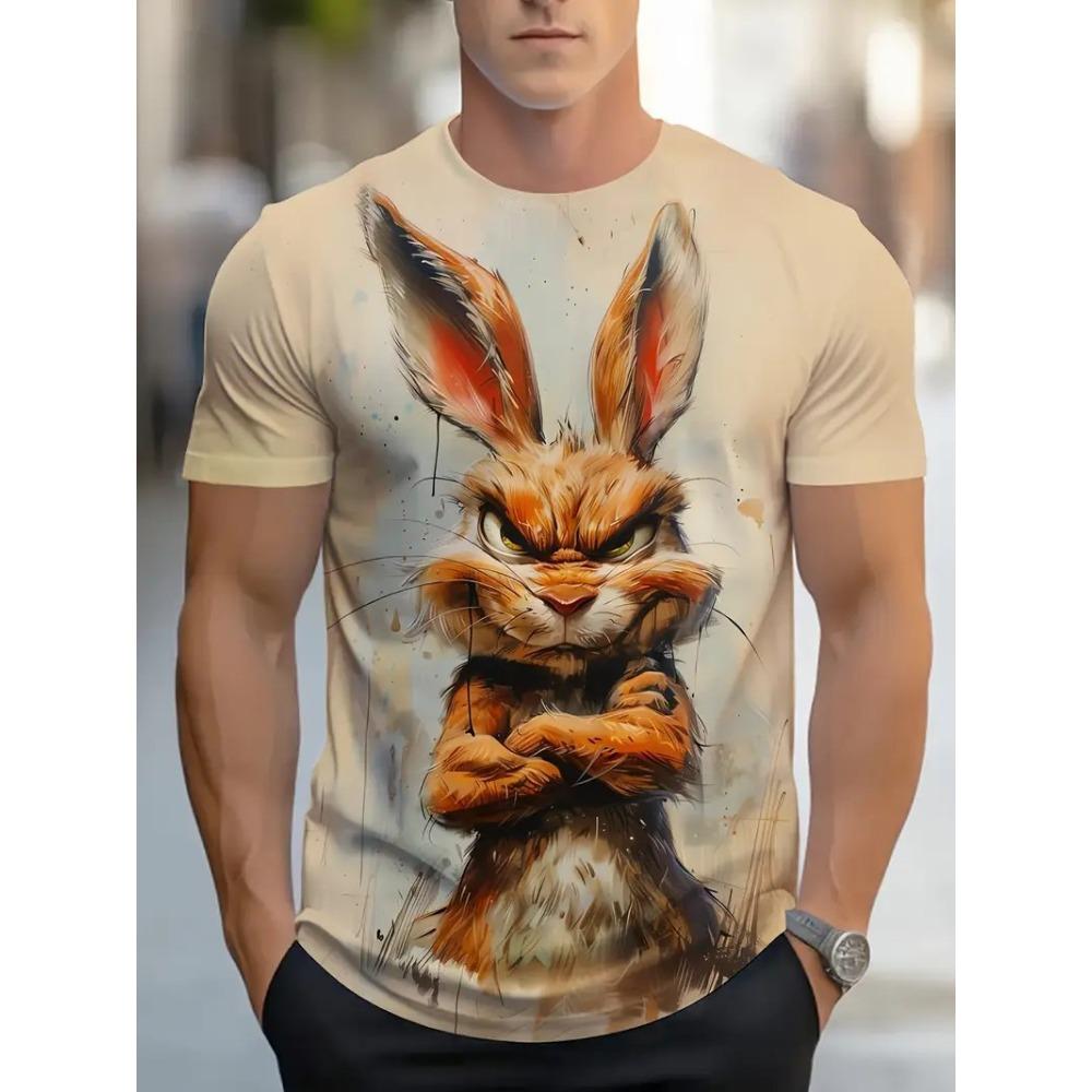 Summer Fashionable Cartoon Pattern 3d Printed Loose Soft Comfortable Plus Size Short Sleeved Round Neck Men's Casual Sport T-shirt