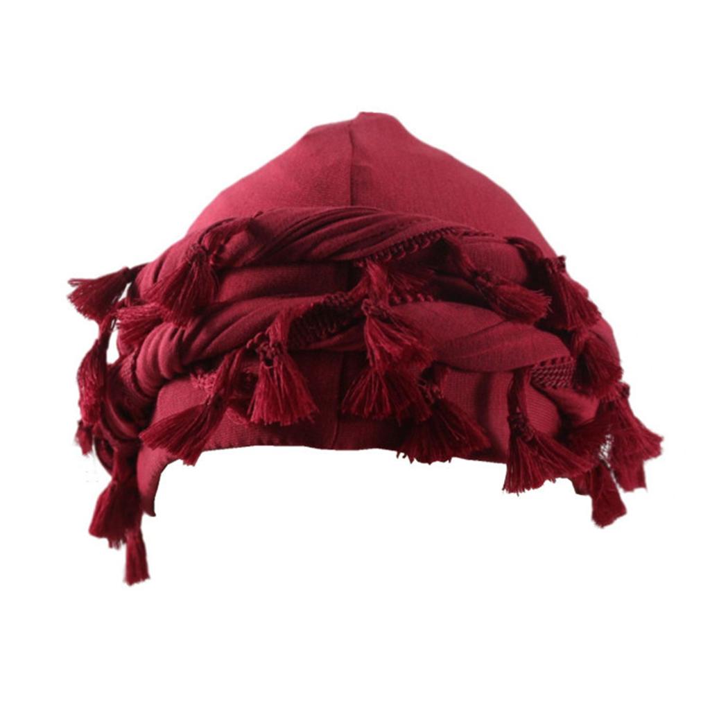 Trendy Youth Tassel Hat Adjustable Teen Hat Breathable Turban Headscarf Hat for Casual and Outdoor Activity