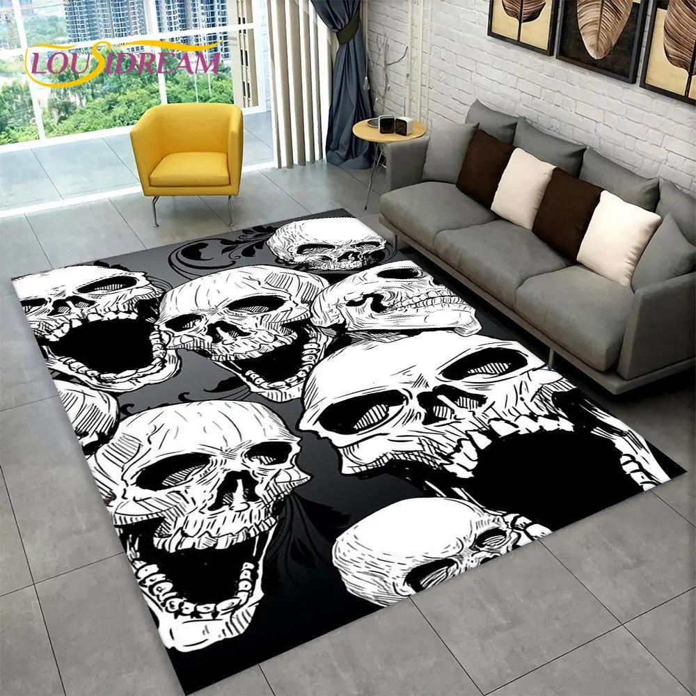 Dywan z motywem czaszki gotycki czarownicy, dywanik do salonu, sypialni, sofy, pokoju zabaw, wycieraczka, dekoracja, antypoślizgowa mata podłogowa
