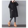 Autumn and Winter Clothes Large Size Mid-length Plus Velvet Thick Loose Sweater Hooded Split Jacket Ladies