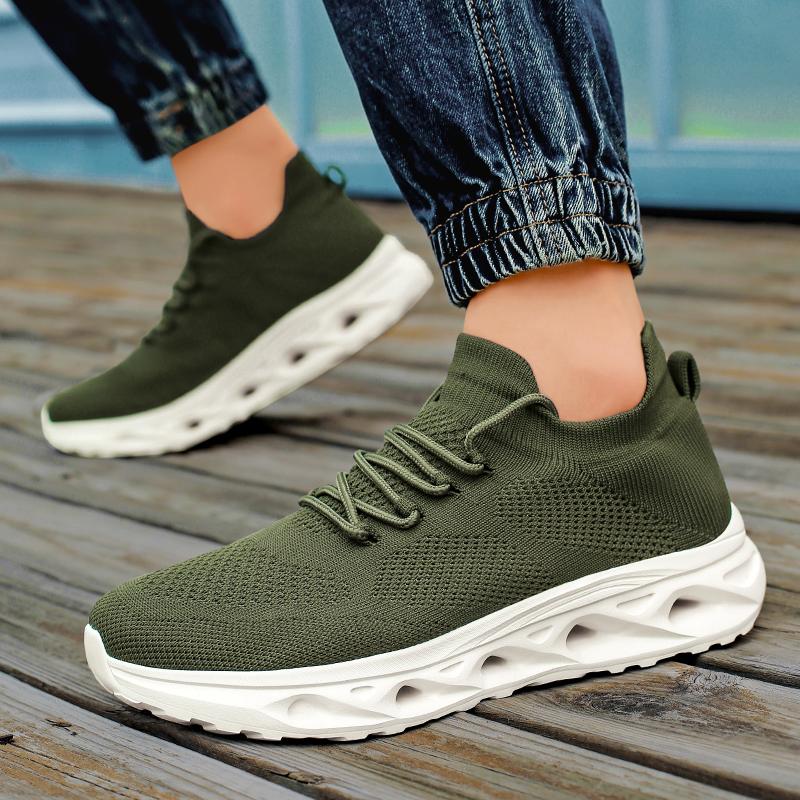 Fashion Breathable Green Mesh Sneakers Men's Running Shoes Are Lightweight and Fashionable Suitable for Casual Wear Casual Sneakers 2025