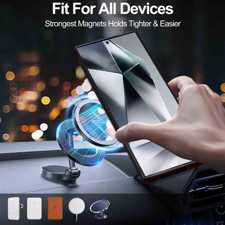 2-in-1 Magnetic Detachable Case for Samsung S25 Ultra, A17 Flip Cover with Card Slot and Lanyard, Leather Case A5655