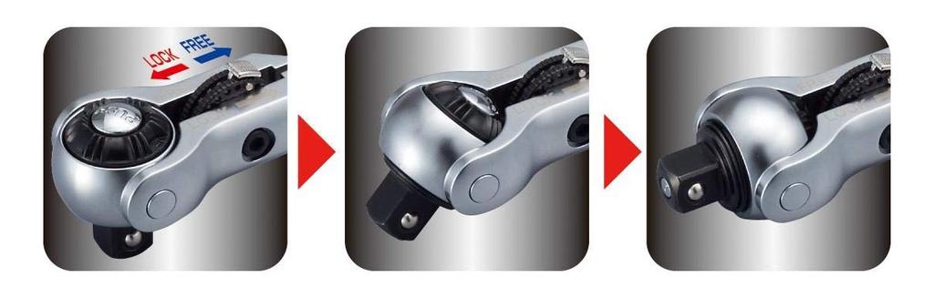 TONE Short Swivel Ratchet Handle Drive (Hold Type) RH2VHS, 6.35mm (1/4")