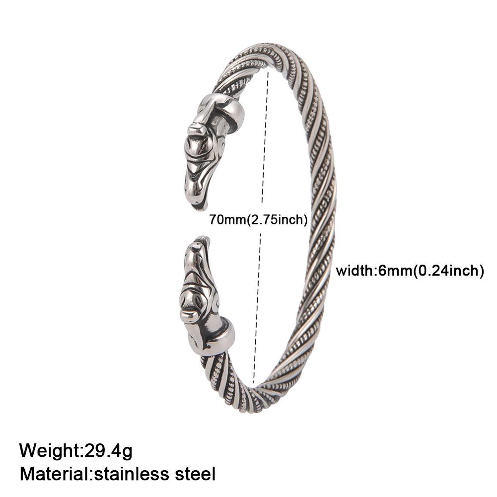

My Shape Viking Animal Cuff Bangles for Men Punk Wolf Lion Leopard Skeleton Stainless Steel Bracelet Nordic Vintage Jewelry Male