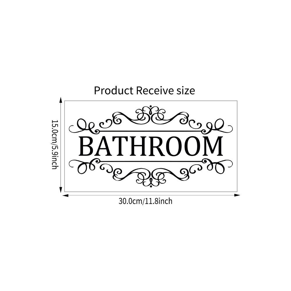 Black Toilet Door Stickers Removable Bathroom Wall Sticker WC Doorway Sign  Cabinet