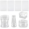Nail Art Stamping Kit 4 Pcs Silicone Stampers Double Head Transparent Designs for Unique Nail Manicure Patterns