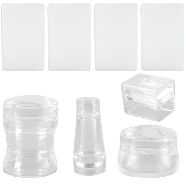 

Nail Art Stamping Kit 4 Pcs Silicone Stampers Double Head Transparent Designs for Unique Nail Manicure Patterns 1