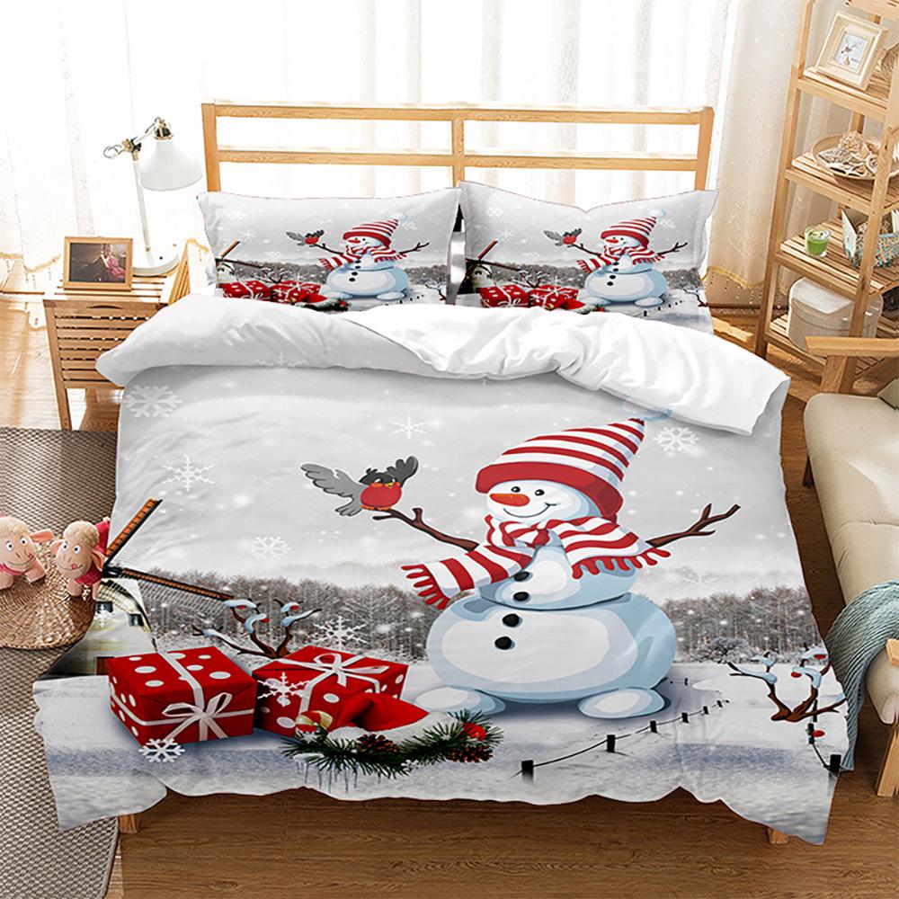 Christmas Christmas cartoon digital printing bedding four-piece set