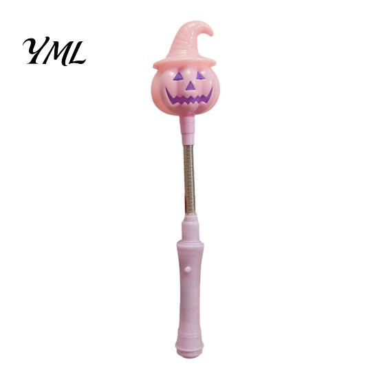 Funny Wizard Hat Pumpkin Lamp Halloween Lighted Sticks, Glowing Lantern, Handheld Shaking Light Lantern Decor with Witch Hat, LED Spooky Party