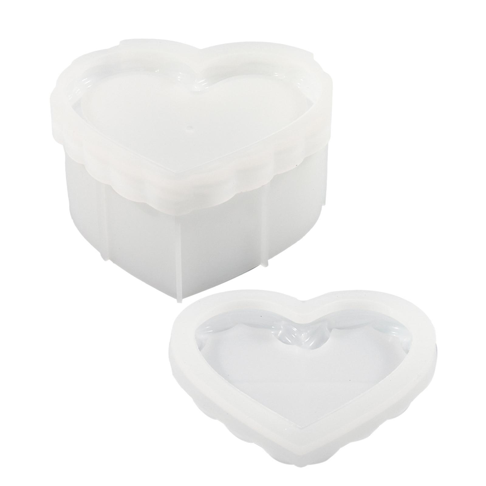 

Decorative Round/Heart Box Making Silicone Mold Resin Mould Silicone Molds for Jewelry Box and Makeup Brush Storage B