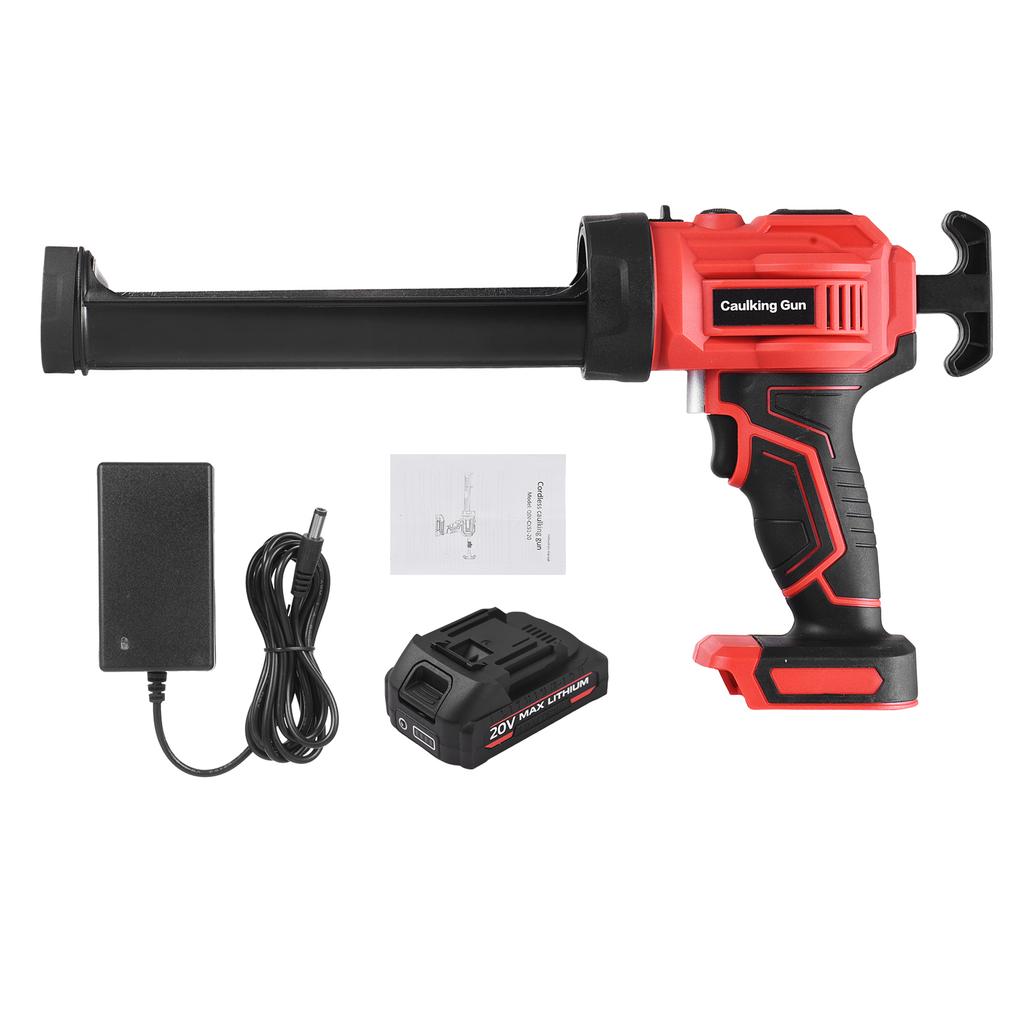 Cordless Caulking Machine 20V Hand-held Cordless Electric Caulking Tool Kit 4   Speeds for Filling Sealing Comes with Battery and   LED