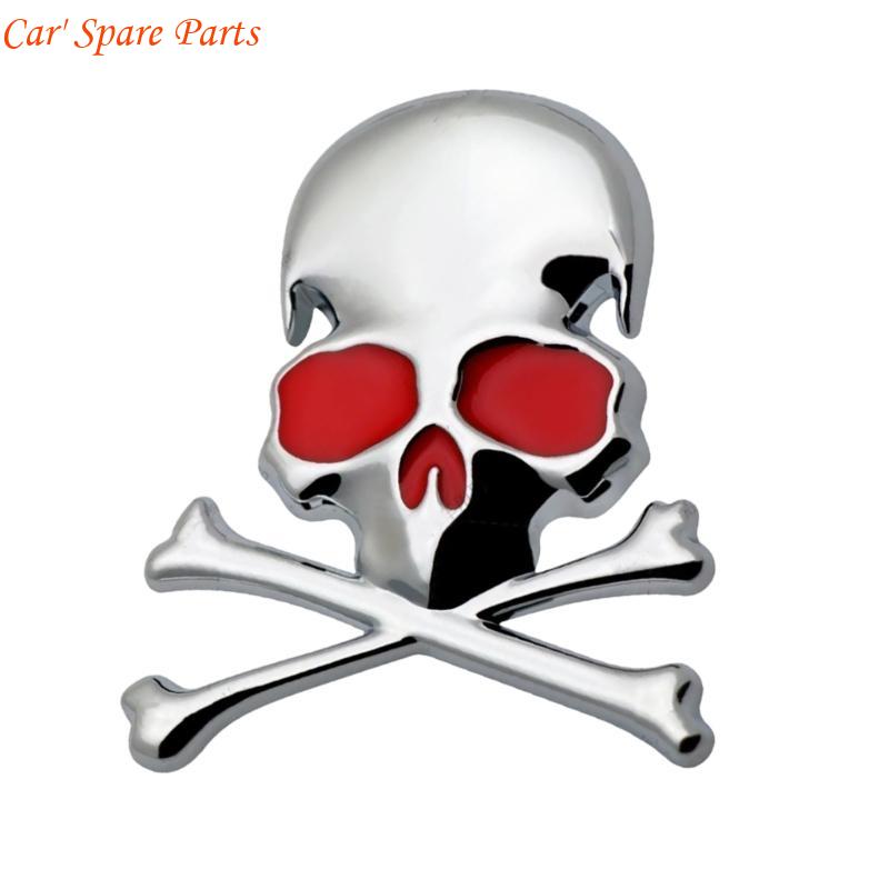 Y4UA Unique Skull & Crossbones Skull Metal Decals Metal Emblems Car Accessories