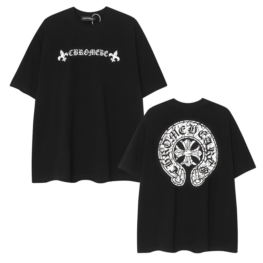 9987 CHROME HEARTS 2025 Sommer Neue Hochwertige Baumwolle Rundhals Lose Große Größe männer und frauen T-shirt Paar t-shirt