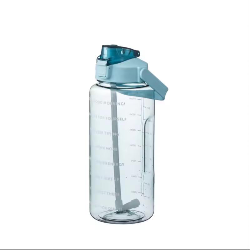 2 Liters Straw Plastic Water Bottle Large Portable Travel Bottle Sports Fitness Cup High Value Big Fat Cup Adult Universal