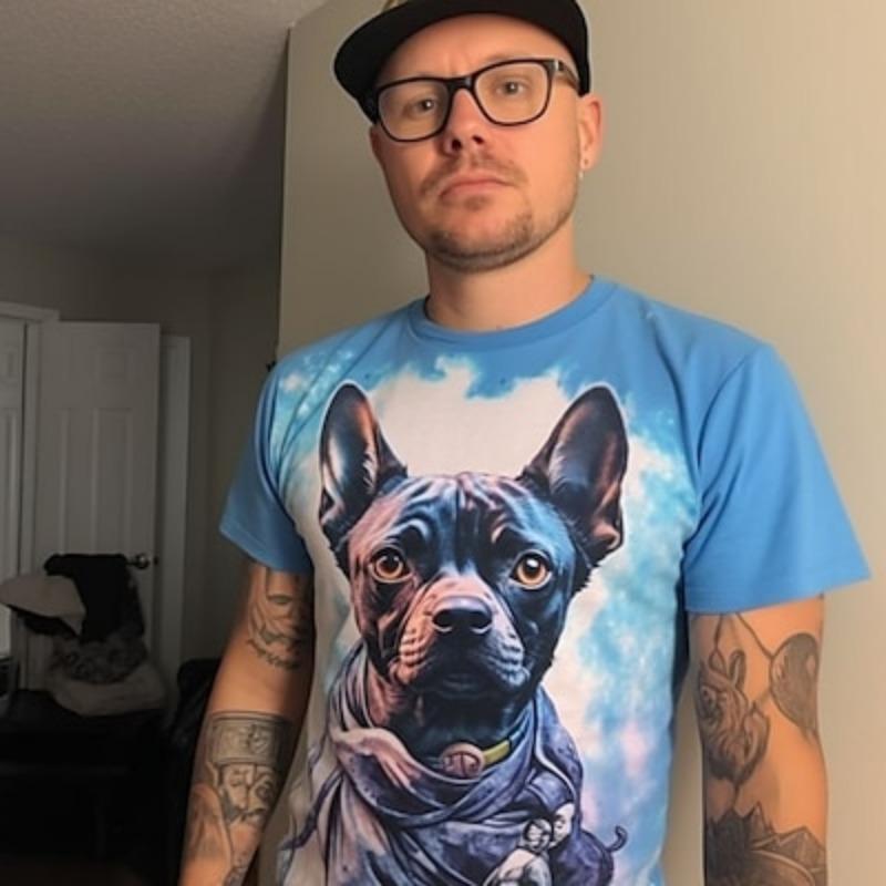 

3D Animal Dog Print Летняя футболка с круглым вырезом и короткими рукавами Модная повседневная мужская одежда 5XL