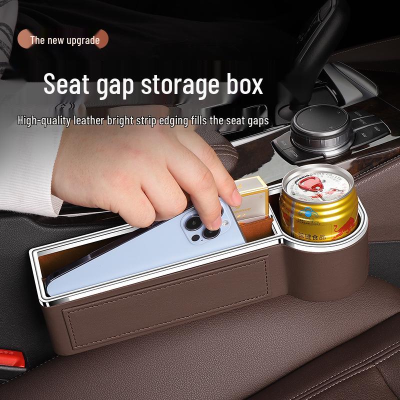 Leather Car Seat Gap Organizer and Cup Holder