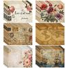 4/6/8 Stück Retro Florale Leinen-Platzsets Leinen Küchen-Esstisch Dekor Zubehör Hitzebeständige Leinen-Geschirrunterlagen Matten
