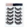 REDSIREN 5Pairs Magnetic Eyelashes With Eyeliner Reusable Thick Natural Eye Lashes New 5Piece Magnet False Eyelashes